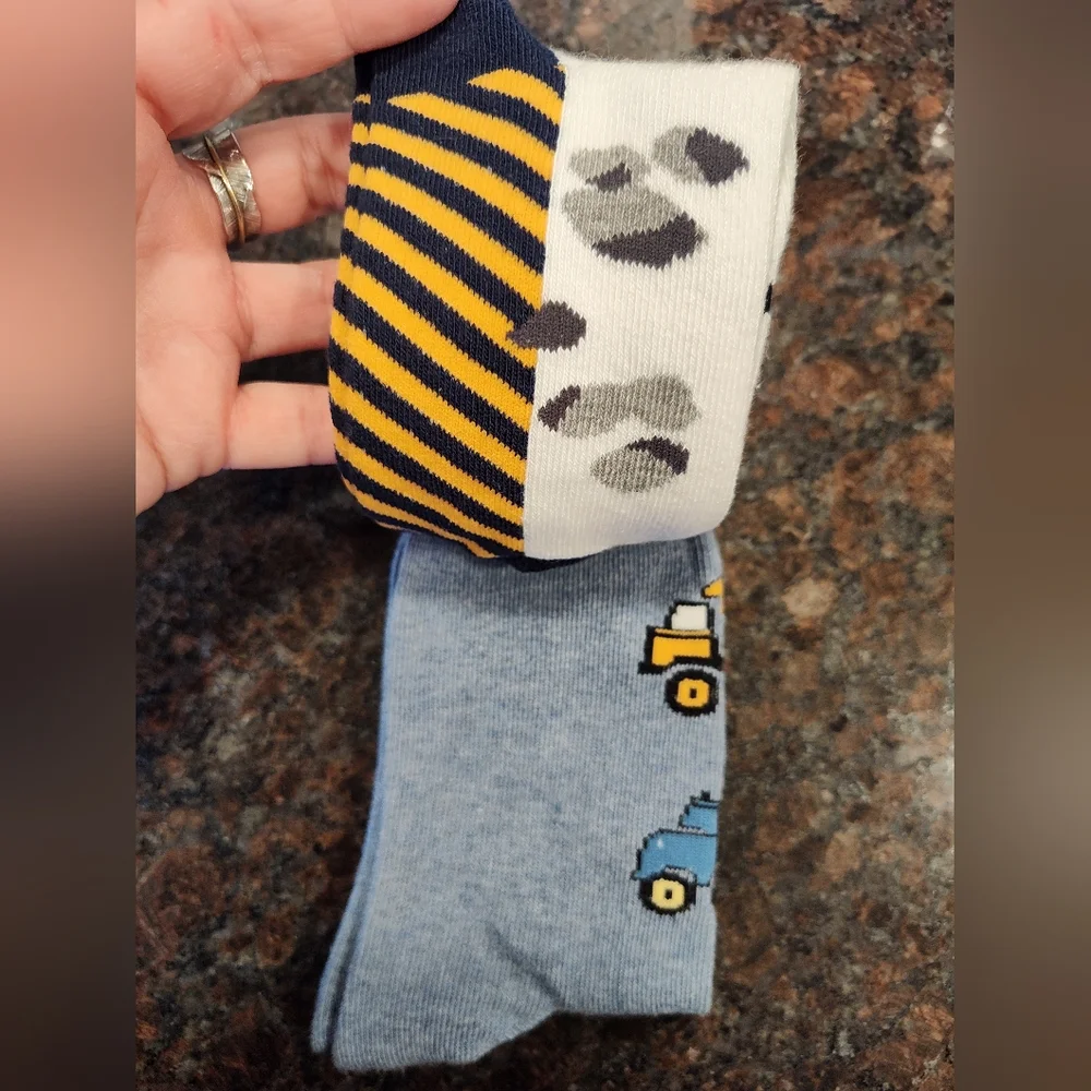 NWT Socks-Stride Rite Kids Construction Socks, Dump Trucks, Diggers, Bulldozers